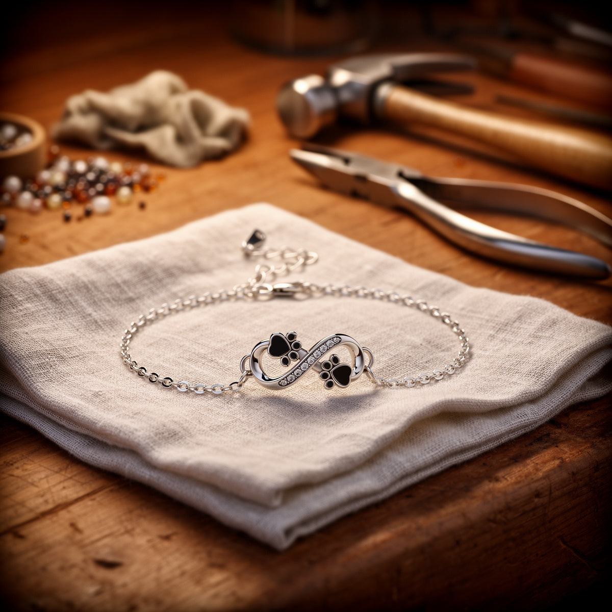 Pawprint Whisper — Adjustable Bracelet