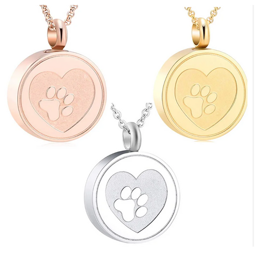 Always Near Paw-Heart Urn Pendant