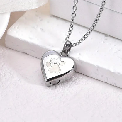 Pawprints In My Heart™ Ashes Necklace – Memorial Paw Heart Pendant