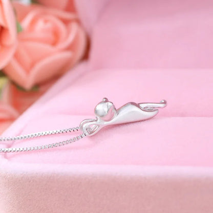 Felix in Moonlight — Sterling Cat Necklace