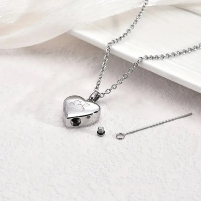 Pawprints In My Heart™ Ashes Necklace – Memorial Paw Heart Pendant