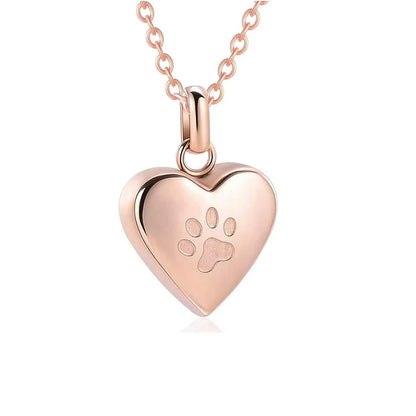Pawprints In My Heart™ Ashes Necklace – Memorial Paw Heart Pendant