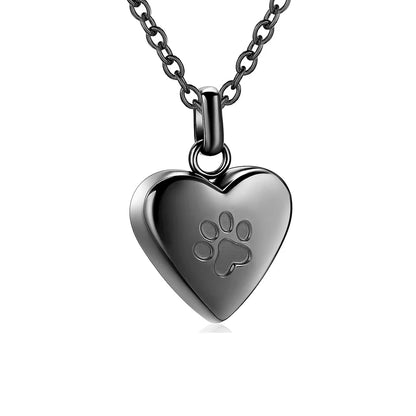 Pawprints In My Heart™ Ashes Necklace – Memorial Paw Heart Pendant