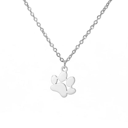 Paw Outline Pendant — Stainless Steel