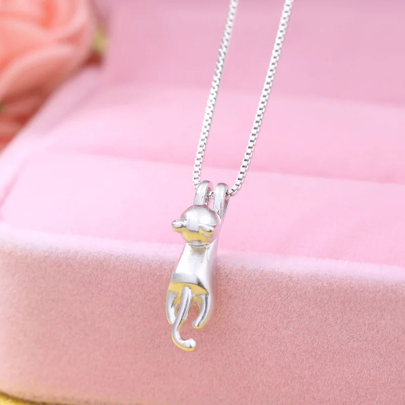 Felix in Moonlight — Sterling Cat Necklace
