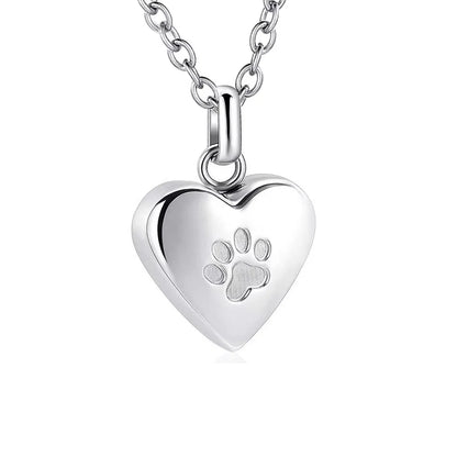Pawprints In My Heart™ Ashes Necklace – Memorial Paw Heart Pendant