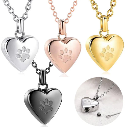 Pawprints In My Heart™ Ashes Necklace – Memorial Paw Heart Pendant